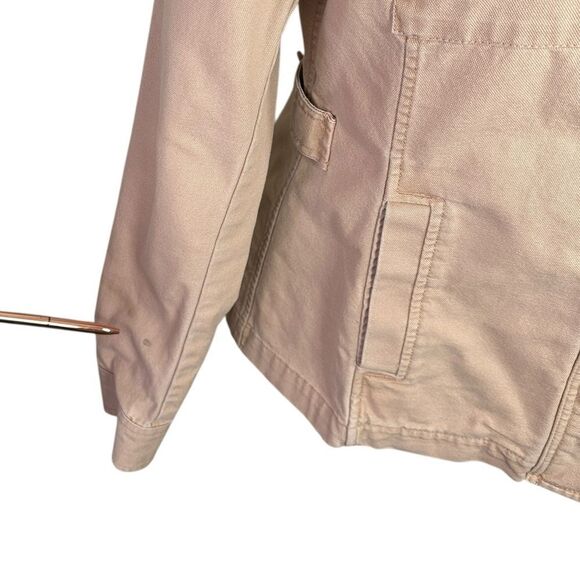 LOFT Tan Utility Jacket with Classic Collar Size Med Tall - Picture 11 of 15